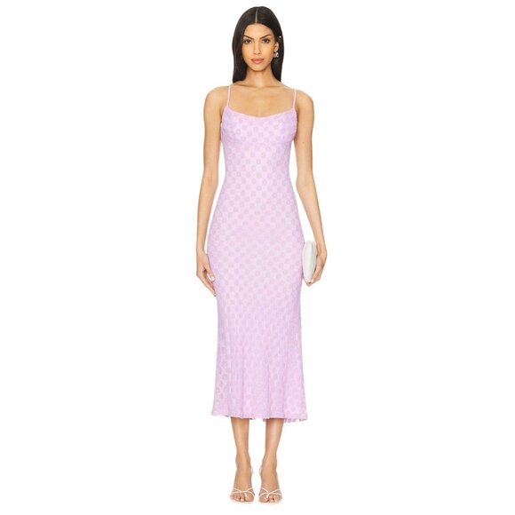 Bardot Adoni Mesh Midi Dress in Lilac Purple 6 New Womens Bodycon Stretch - Picture 1 of 16